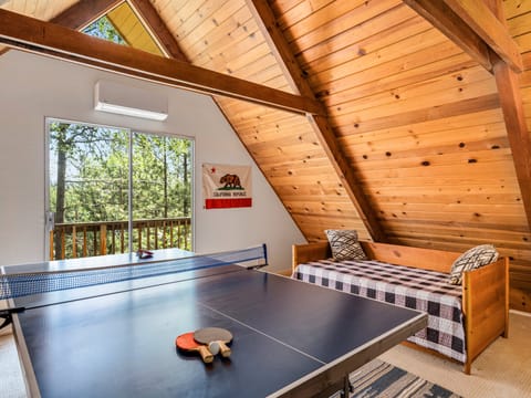 Ping Pong table on upper level. Pine Mountain Lake Vacation Rental "Marina Beach Cabin" - Unit 1 Lot 465