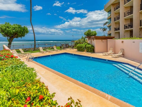 Beautiful oceanfront pool on property