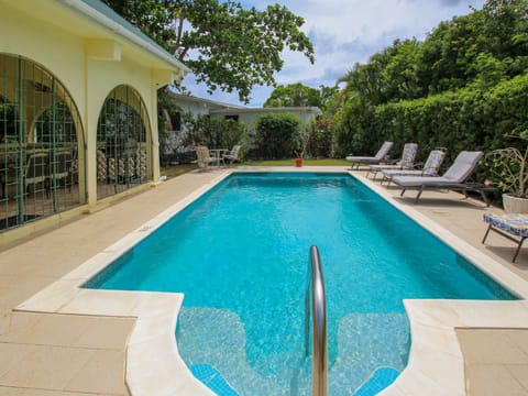 A large private pool awaits you