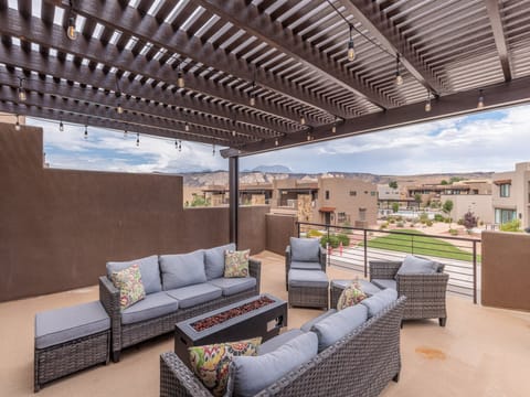 Balcony Patio Seating and Fire Pit
