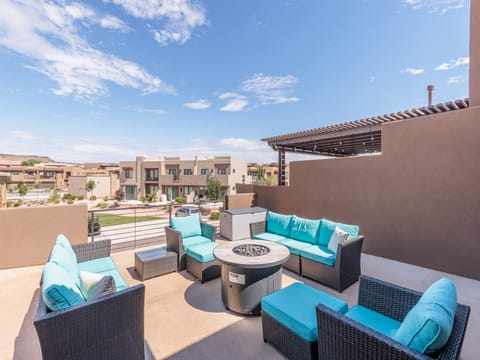 Balcony Patio Seating and Fire Pit