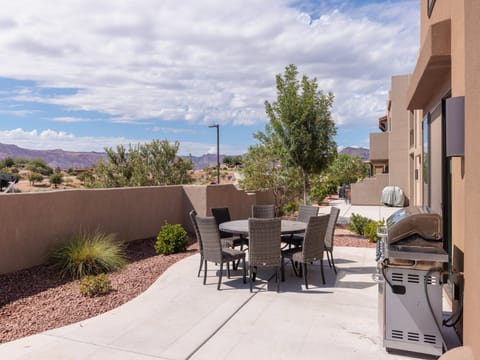 Back Patio Seating, Grill, and View