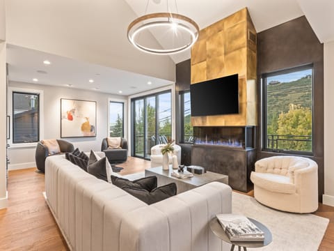 Wonderful Sitting Area with Fireplace and TV