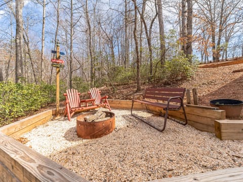 Fire pit in back yard