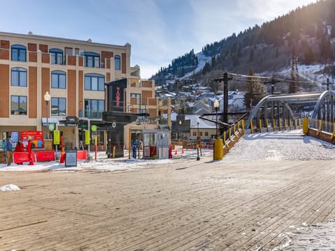 The Town Lift Plaza located just outside the door.