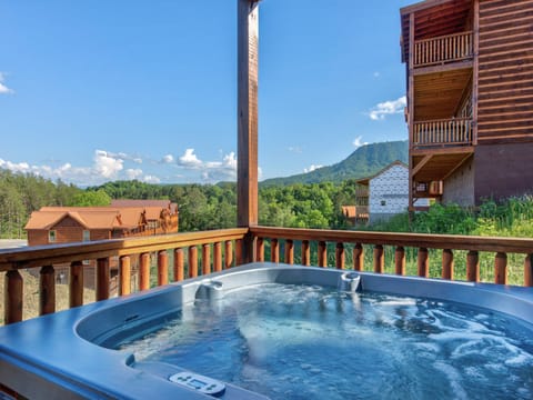 One of Two Hot Tubs with Mountain View