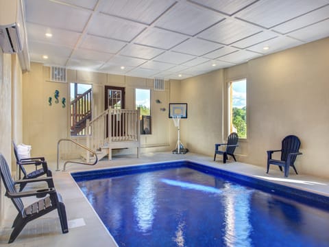 Massive Indoor Pool with Basketball Goal