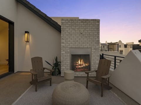 Evening Upper Patio Fireplace