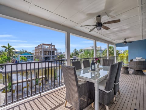 Upper unit balcony view of the bay