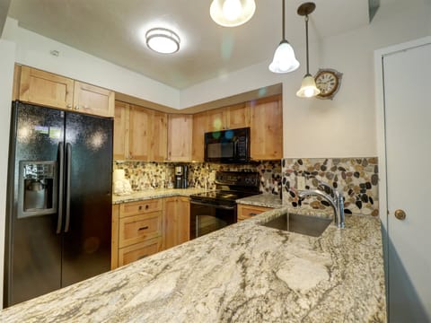 Updated modern kitchen area.