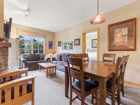 Open concept dining and living area.