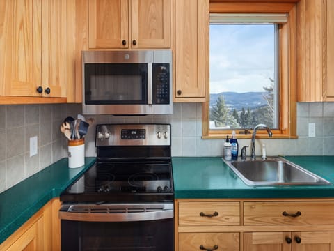 Kitchen with Mountain views from the sink