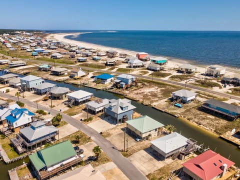 Coastal Château Aerial Neighborhood View – Dauphin Island Alabama Beaches