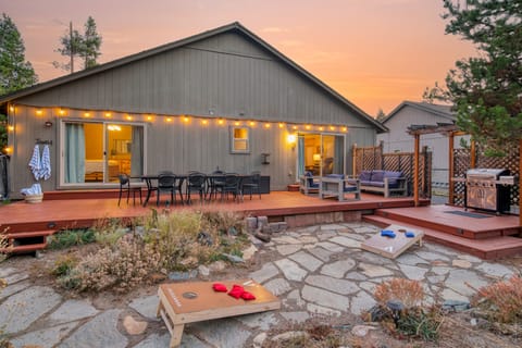 Beautiful backyard with natural landscaping and lots of space to relax.