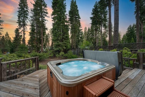 Private hot tub.