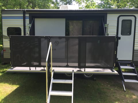 Walk off deck, well stocked, delivered only. Towable trailer in Houghton Lake