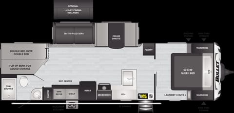 2020 Keystone RV Bullet 290BHS Towable trailer in Davidson