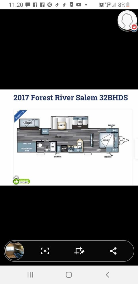 2017 Forest River RV Salem 32BHDS Remorque tractable in Wildomar