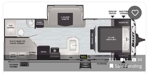 Family Friendly-2020 Keystone RV Bullet 243BHS Towable trailer in Golden