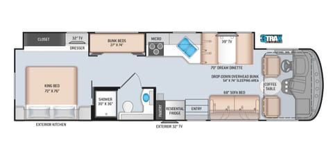 2022 Class A Bunkbed sleep 9 one way WIFI Drivable vehicle in Fort Lee