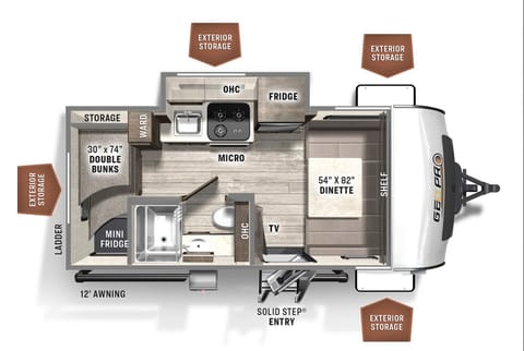 2021 Forest River RV Rockwood GEO Pro G16BH Towable trailer in Los Gatos