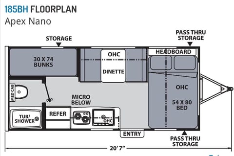 **Zephyr** 2022 Coachmen RV Apex Nano 185BH Towable trailer in Merced