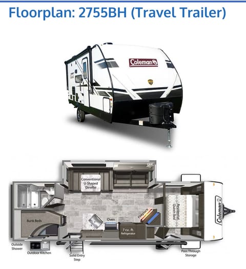 2022 Dutchmen RV Coleman Light 2755BH Towable trailer in Eagle River