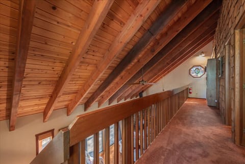 Hallway looking down onto living area