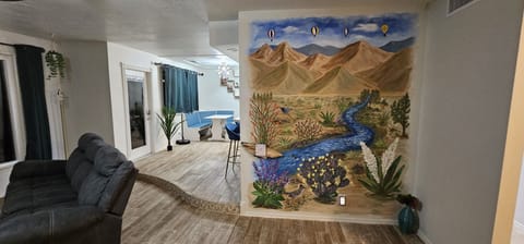 Beautiful wall mural of ABQ painted by a local artist!