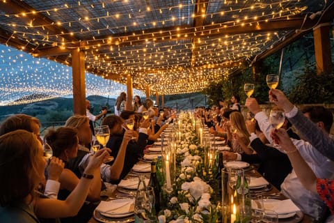 Outdoor banquet area