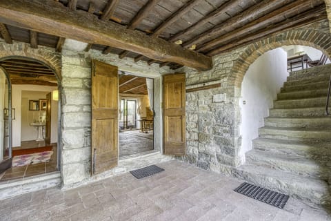 Entrance on ground floor and stairs on first floor