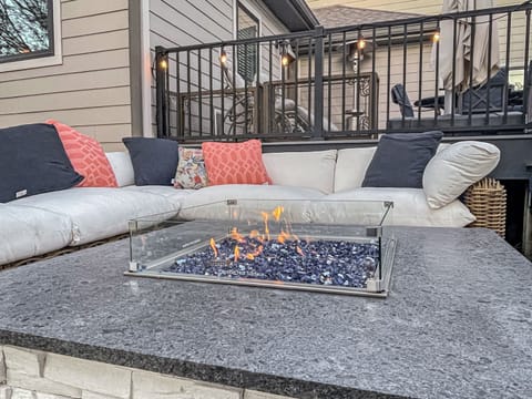 Patio living room with gas fire pit