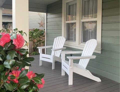 The front porch Adirondack chairs; perfect for afternoon relaxation & watching.