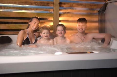 Family hot tub time