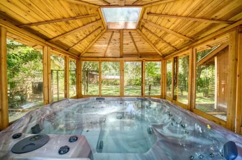 Large covered jacuzzi