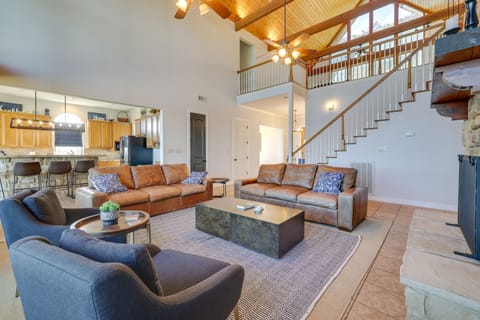 Living Room | Wood-Burning Fireplace | 5,335 Sq Ft