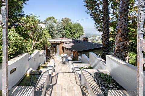 The Front Entrance is Accented with Japanese Landscape 