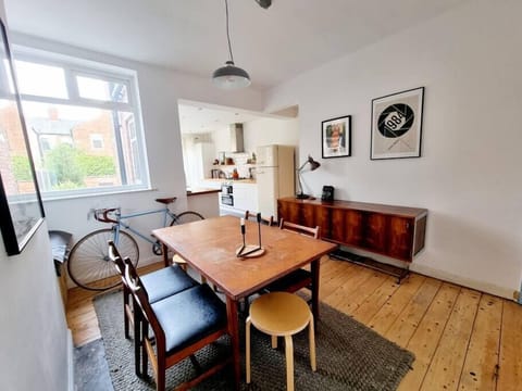 Chorlton High Street is only 5 - 10 minutes walk away - but it's even quicker on our bike :)