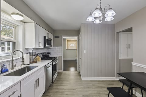 Indoors, Kitchen, Sink, Lamp, Floor