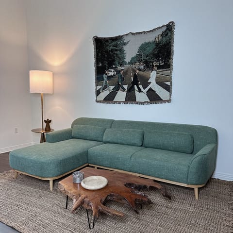Cozy family room with big sectional sofa