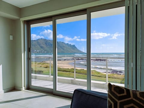 The view of the beach from the lounge