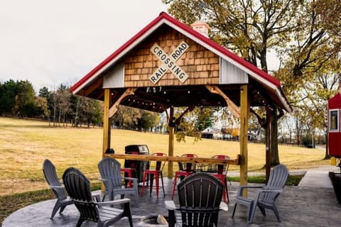 Covered patio and fire pit