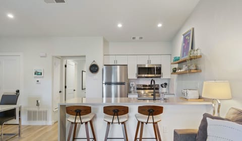 Fully equipped kitchen with all the essentials including dishwasher