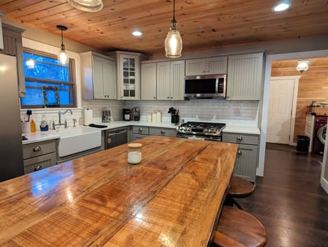 Fully updated kitchen with stainless steel appliances.