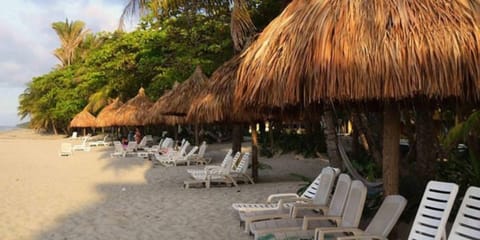 Sun loungers, beach towels