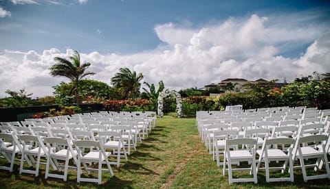 Outdoor banquet area