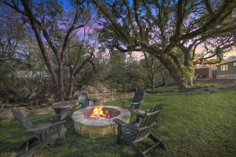 Gather around the cozy firepit on a cool evening and roast some marshmallows with friends. 