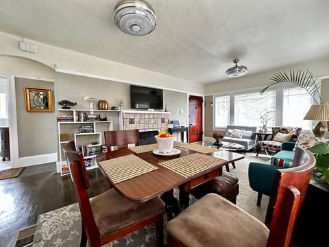 Bright furnished living room modern sofa natural light