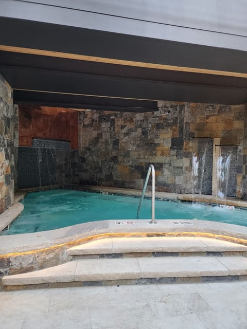 New outside hot tub area