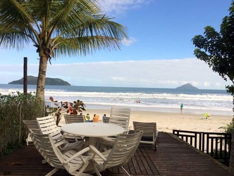 On the beach, sun loungers, beach towels